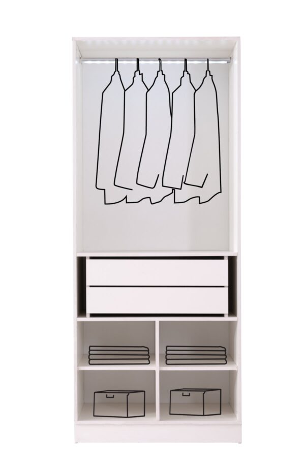 Kaside 2 Kapılı Çekmeceli Dolap