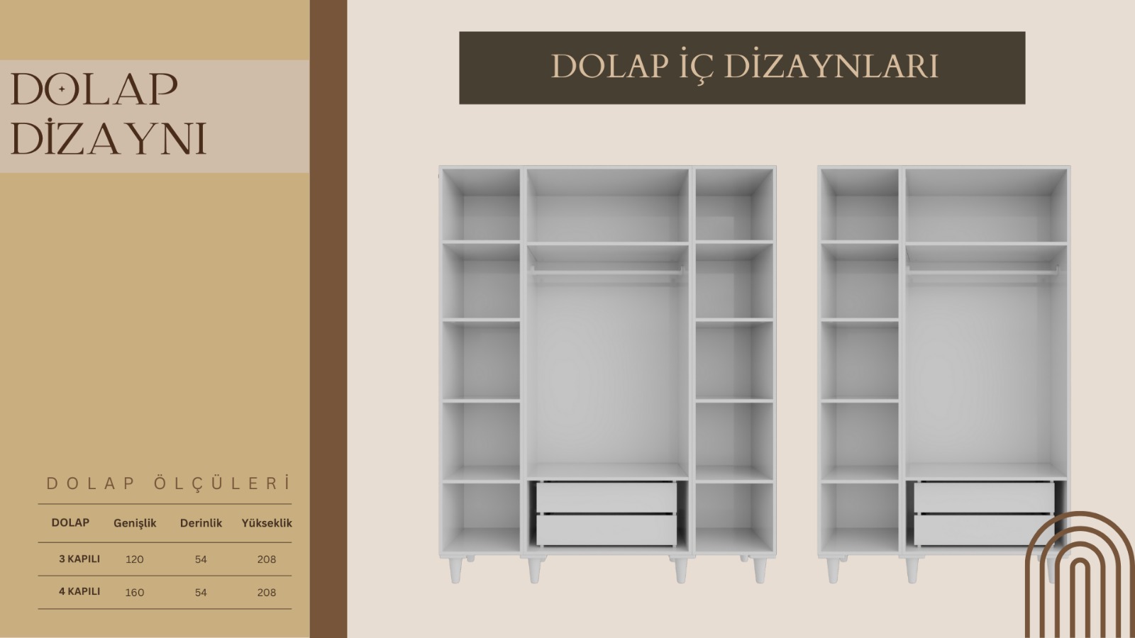 3 Kapılı Asya Dolap - Görsel 2