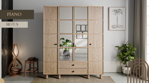 4 Kapılı Piano (Rota Ceviz) Dolap