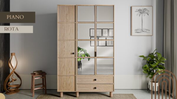 3 Kapılı Piano(Ceviz) Dolap