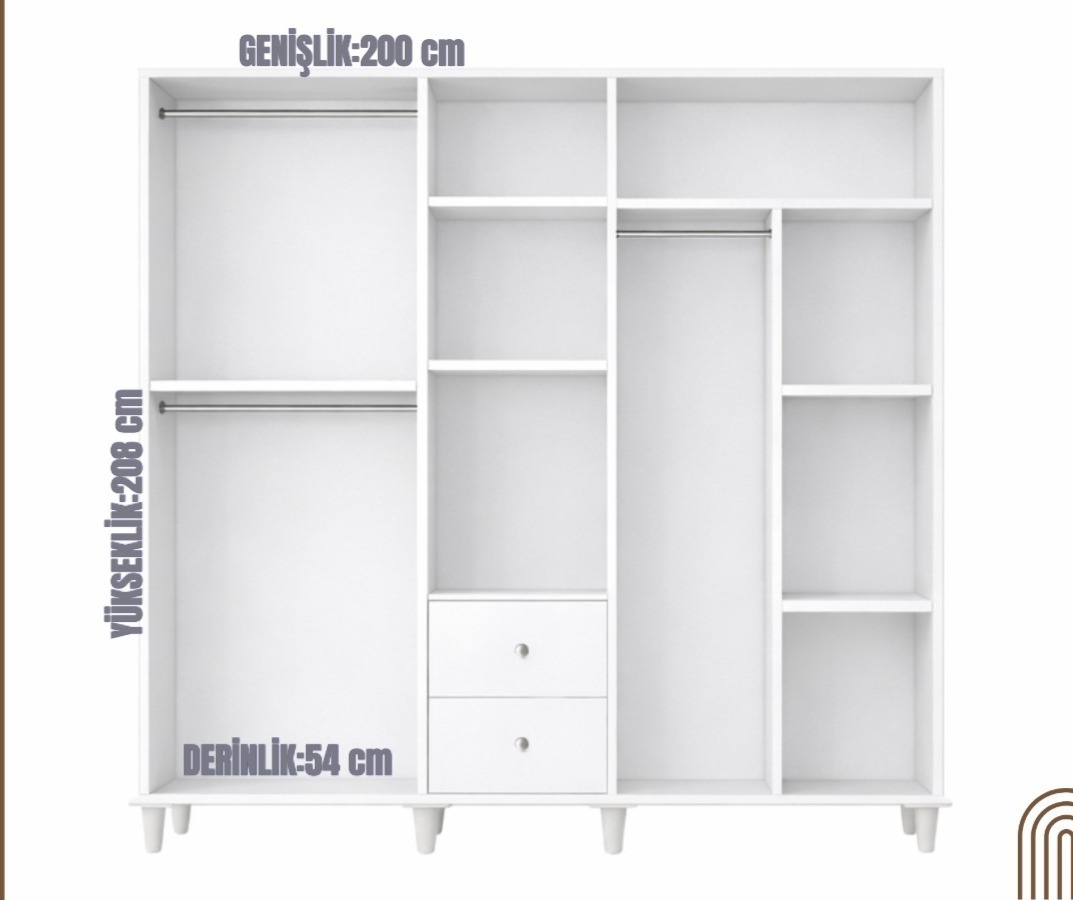 5 Kapılı Athena Dolap - Görsel 2