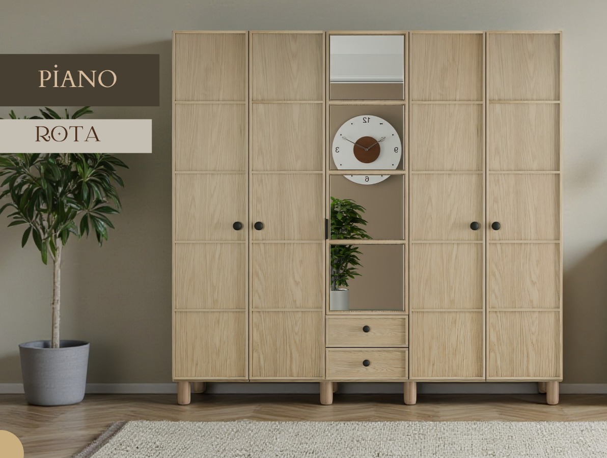 5 Kapılı Piano Dolap (Ceviz)