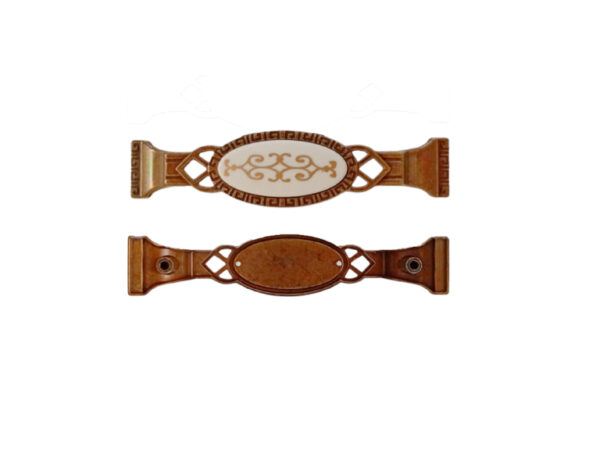 Antik Bakır Dolap Kulpu: Zamak Porselen Desenli Tasarım